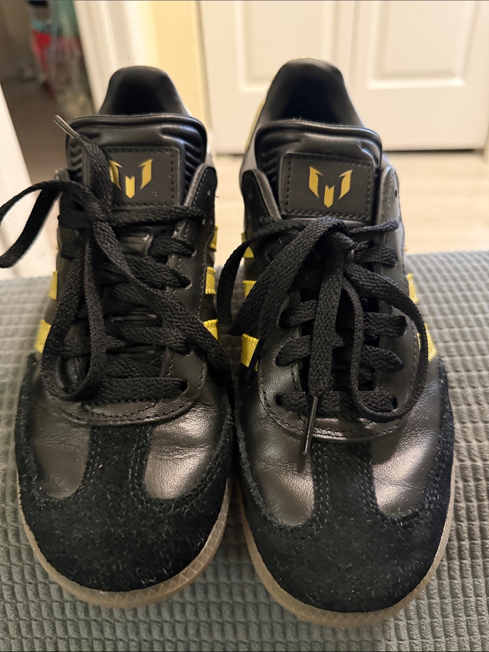 Adidas samba Messi Black Sneakers with gold Accents